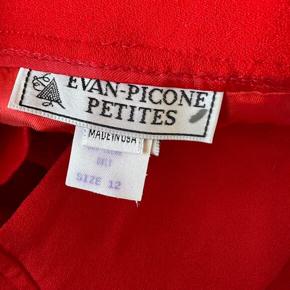 Vintage Evan-Picone Petites Skirt Womens Size 12 Red Wool Pencil NWT - Picture 4 of 8
